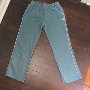 Under Armour Teal-Blue Joggers with White Side Piping
